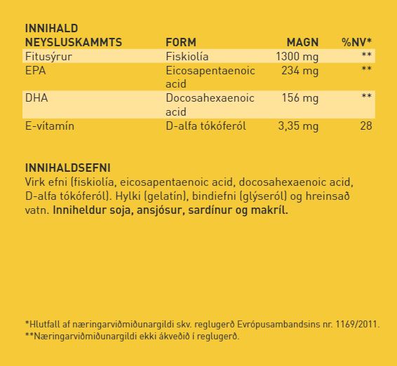 Guli Miðinn Mega Omega 3, 80 hylki (1)