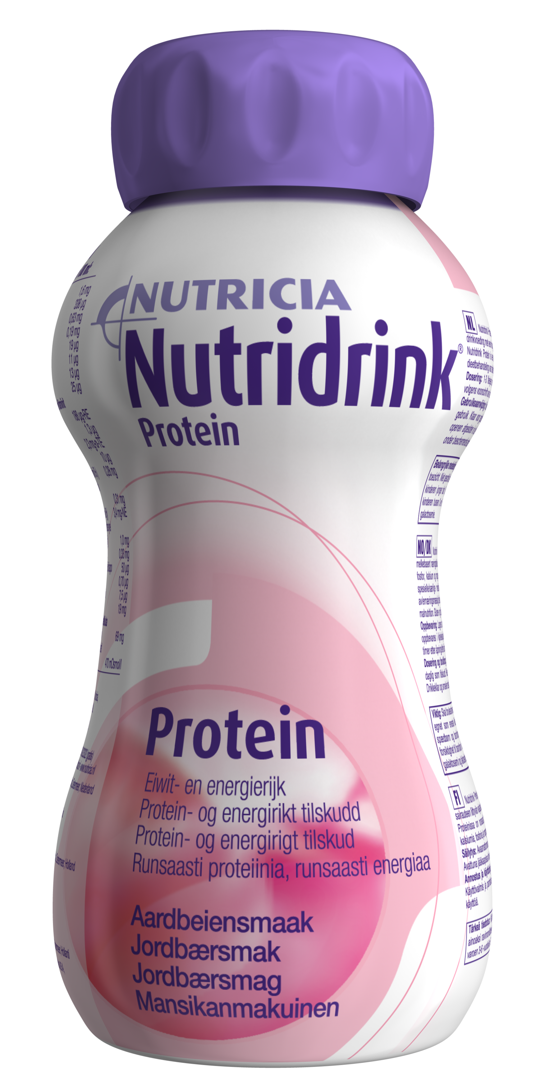 Nutricia Nutridrink Prótein jarðaberjabragð 4 x 200 ml.