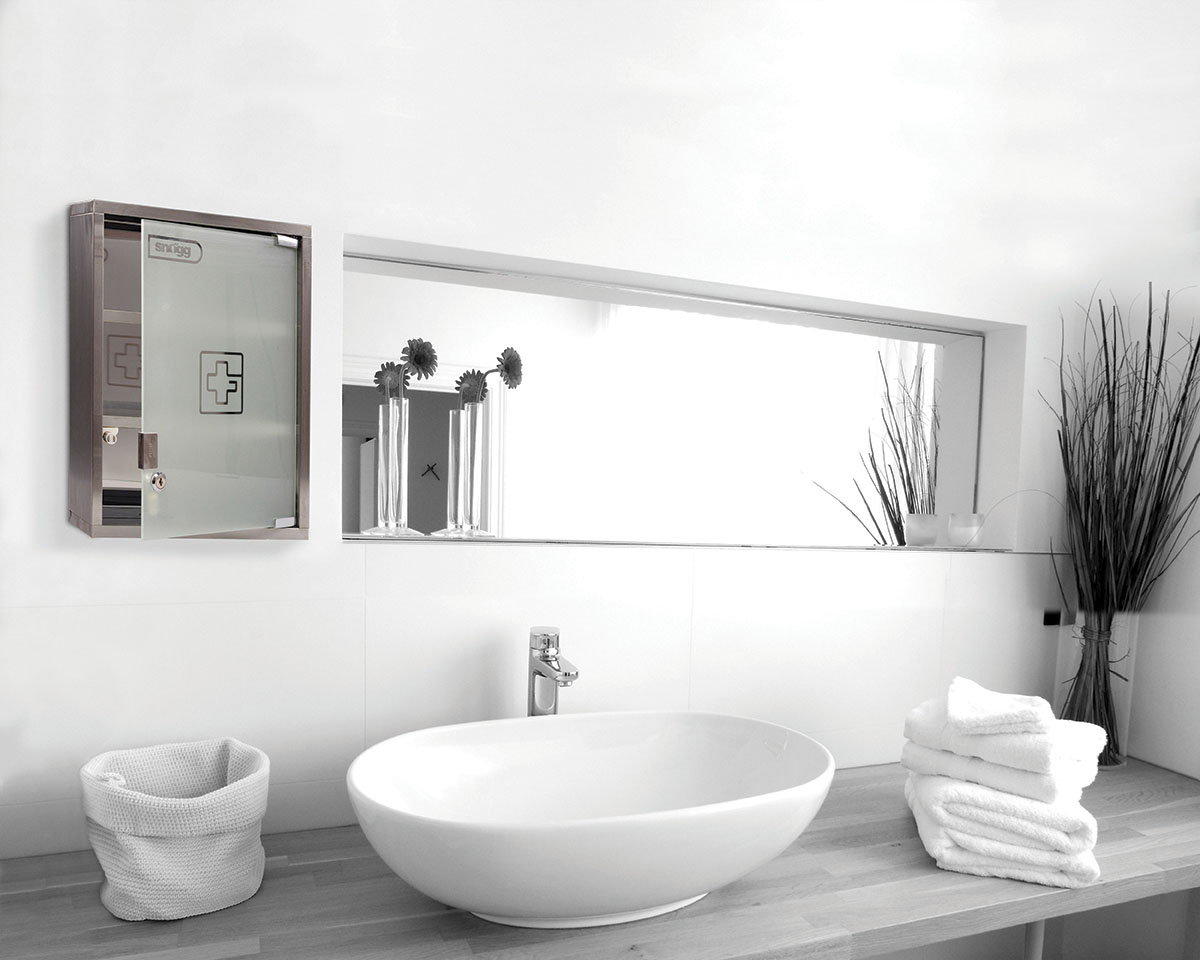 Snögg lyfjaskápur Frost glerhurð með tveimur lyklum (4)