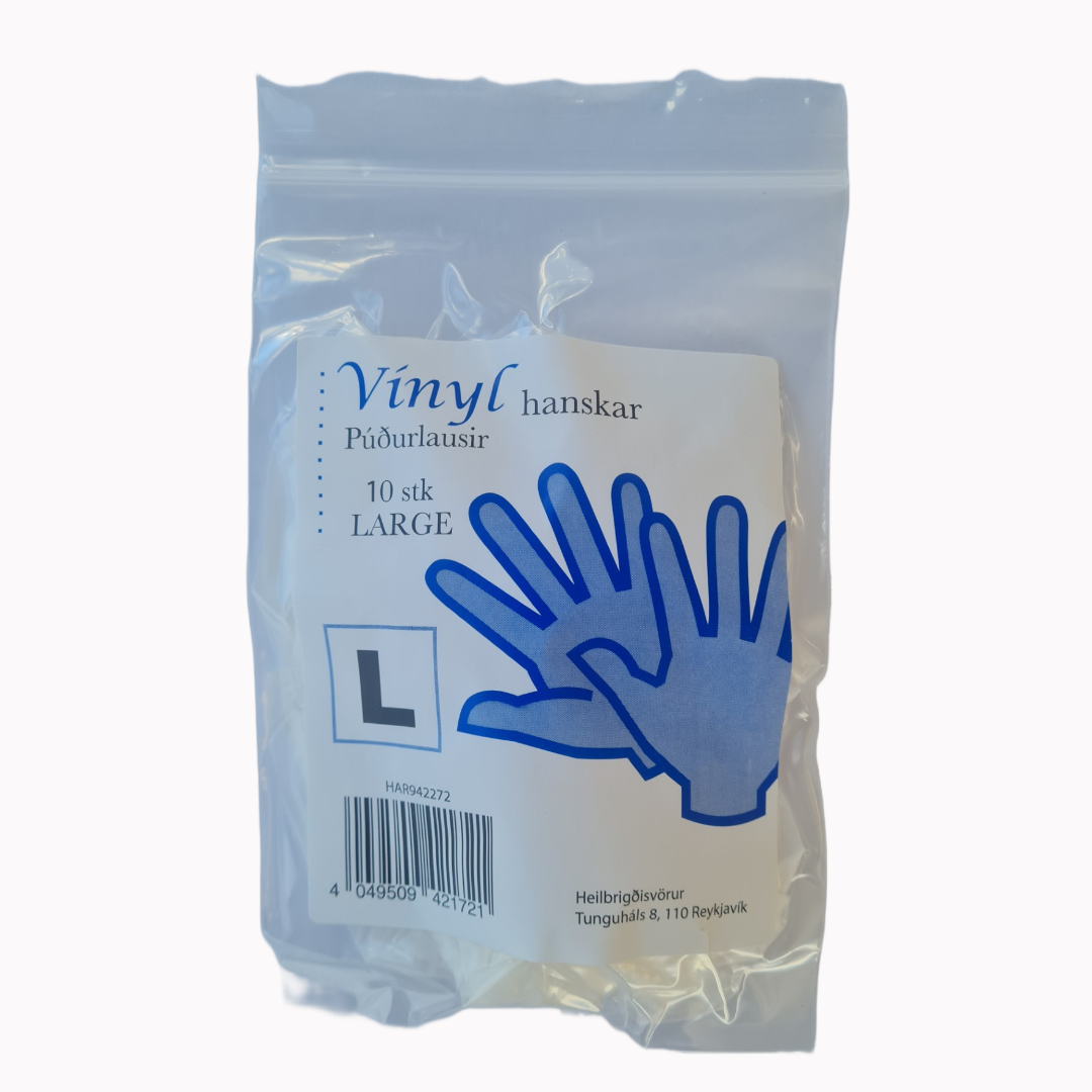 Hanskar Vinyl  án púðurs 10 stk. #large