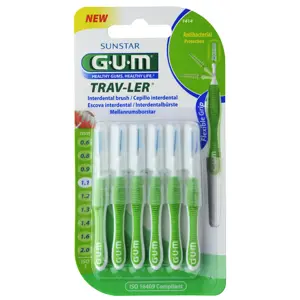 GUM millitannbursti grænn 1.1 mm. - 6 stk.