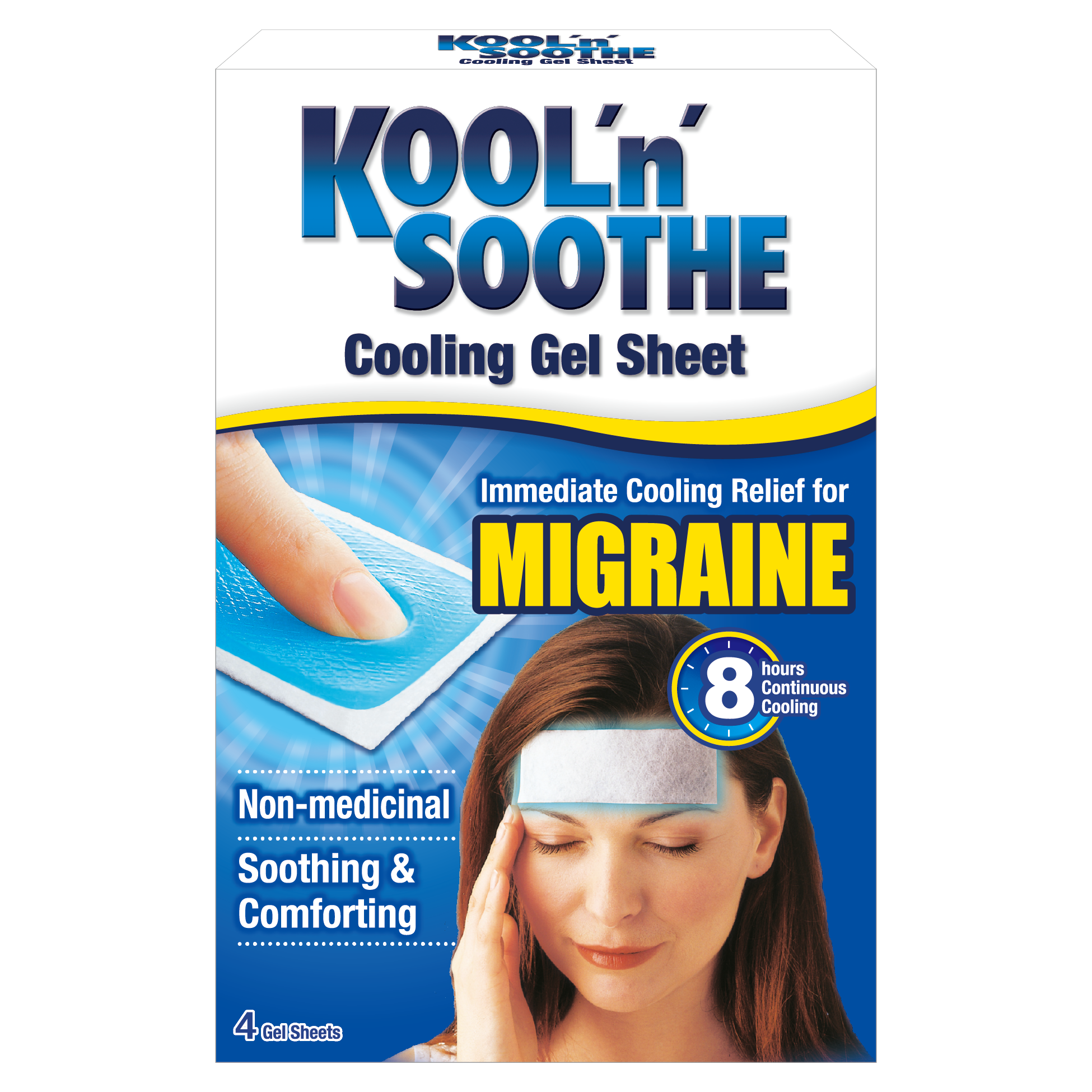 Kool'n Soothe kælipúðar fyrir mígreni og höfuðverk 4 stk.