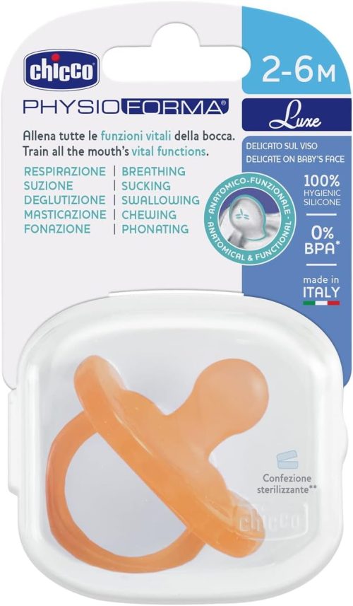 Chicco PhysioForma LUXE Silicone snuð 1 stk ? 2-6 mán #Pastel (1)