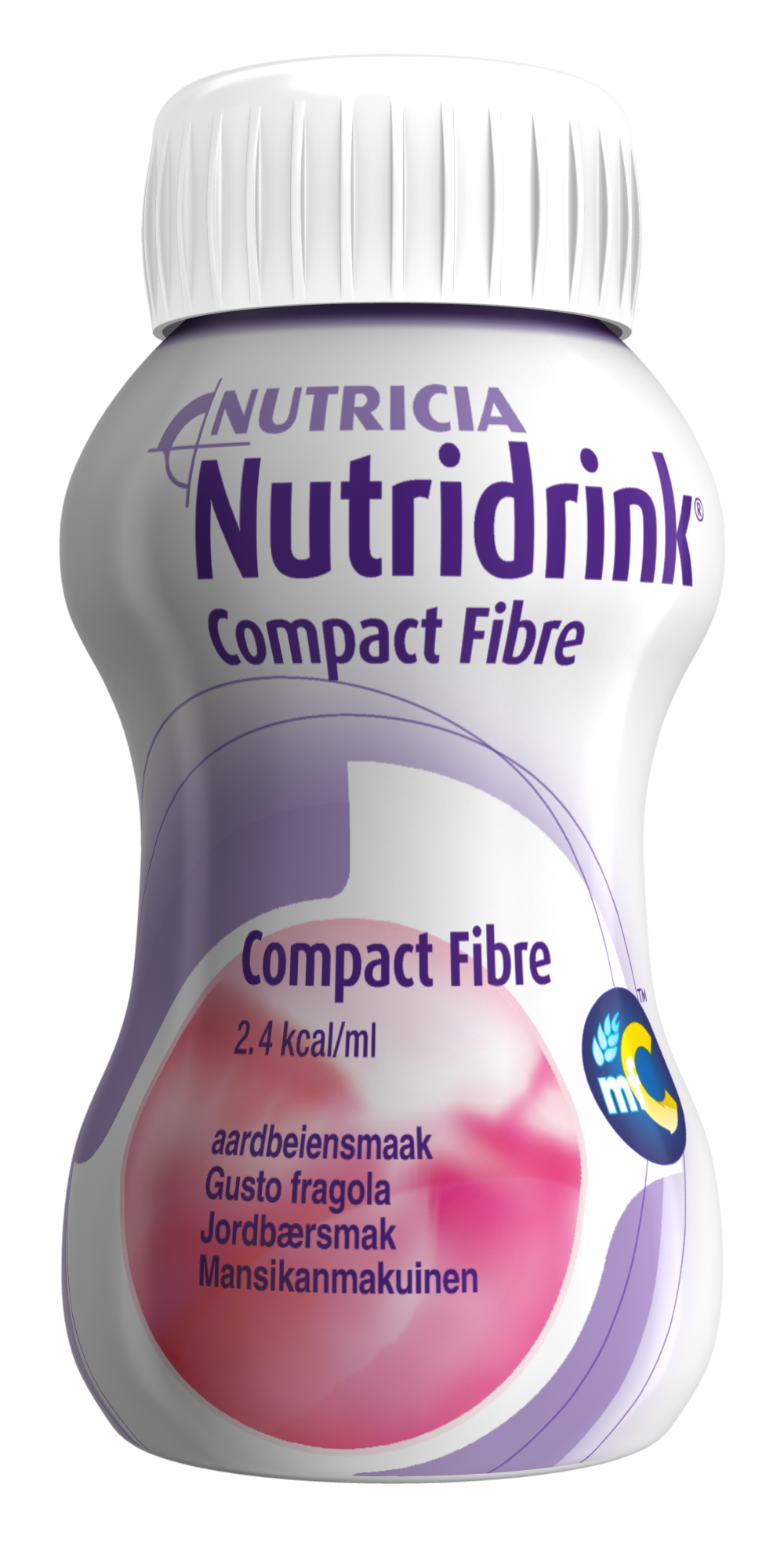 Nutricia Nutridrink Compact Fibre jarðaberjabragð 4 x 125 ml.