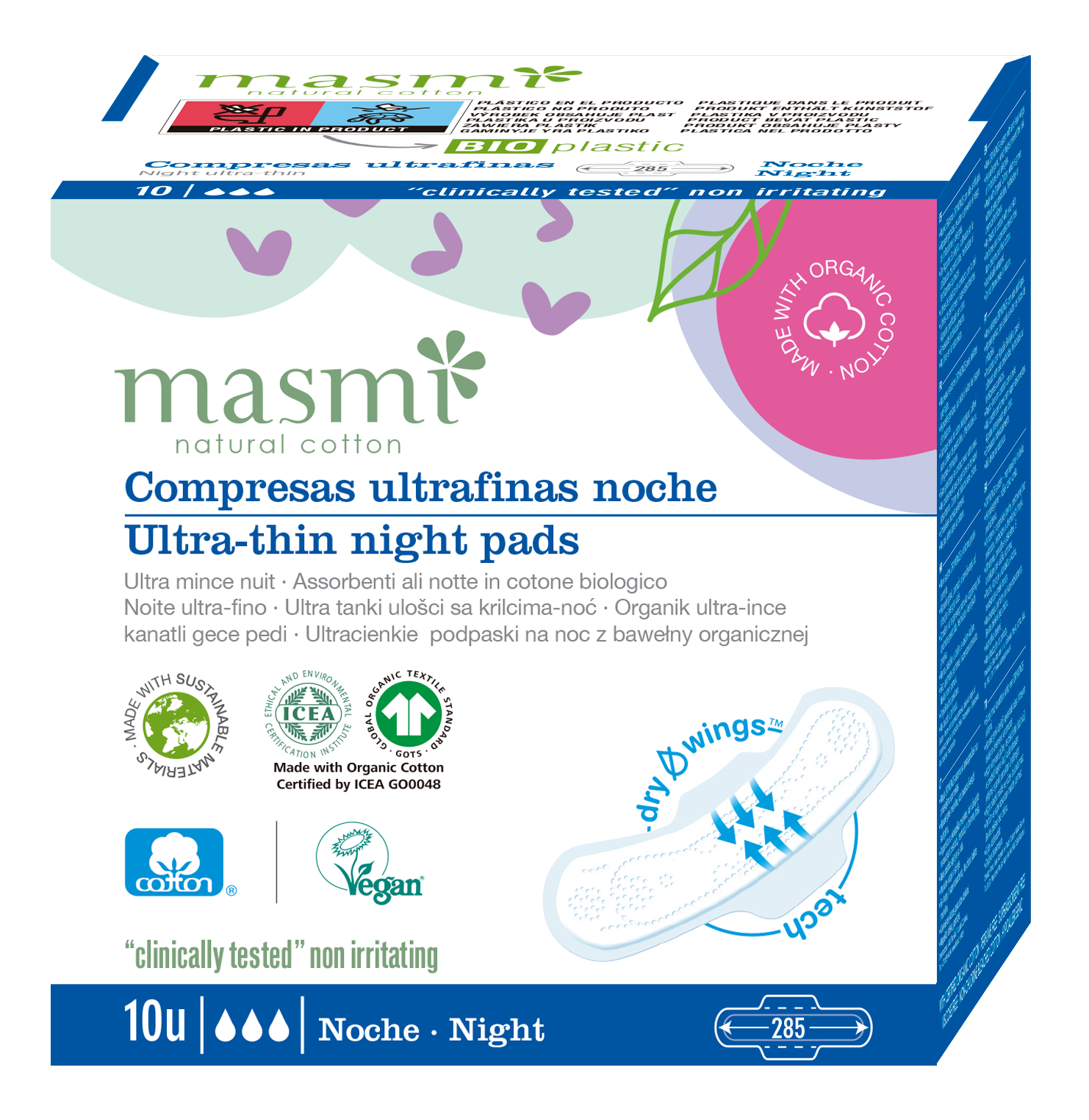 Masmi Ultra-thin næturbindi 10 stk.