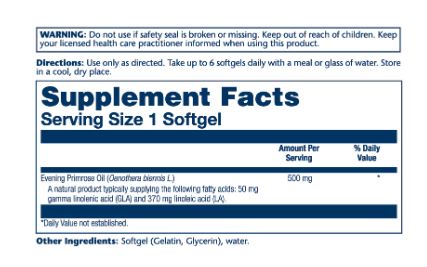 Solaray Evening Primrose Oil 500mg, 90 hylki (1)
