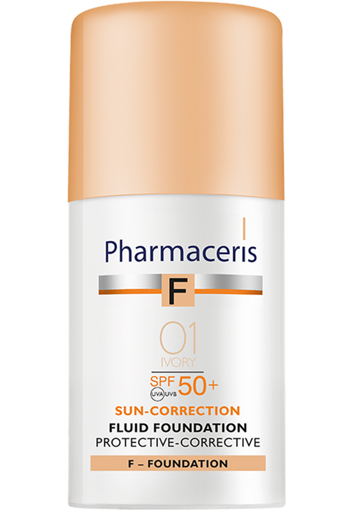 Pharmaceris F, Protective Corrective Fluid SPF50, 30 ml. #Ivory 01