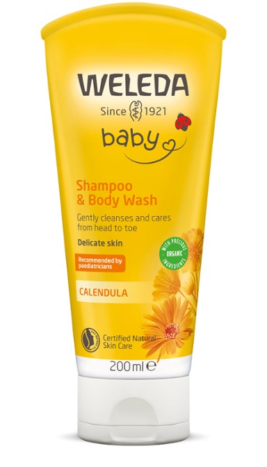 Weleda Calendula barnasjampó og sturtugel 200 ml.