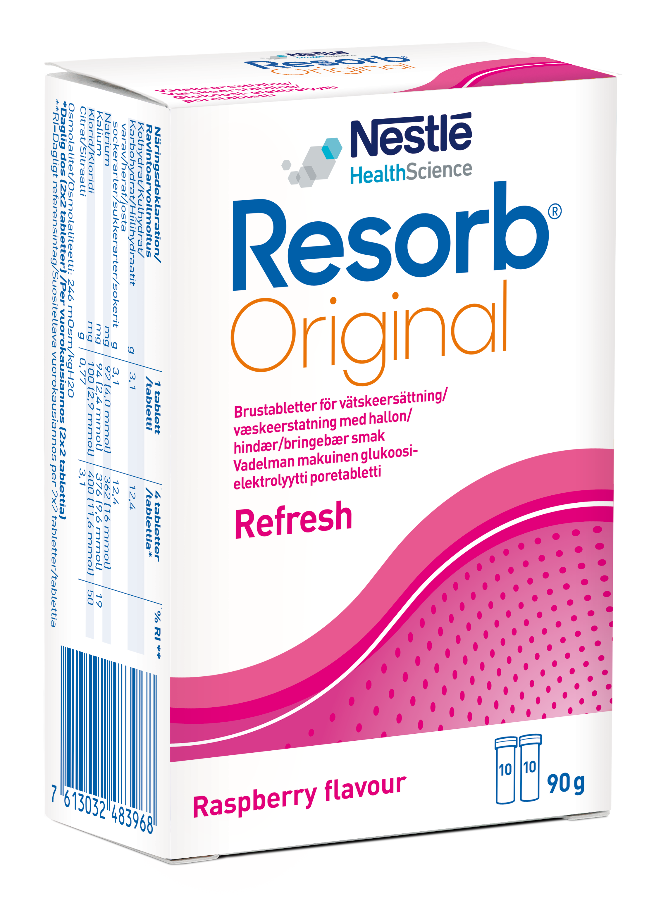 Resorb Orginal freyðitöflur með hindberjabragði 20 stk.