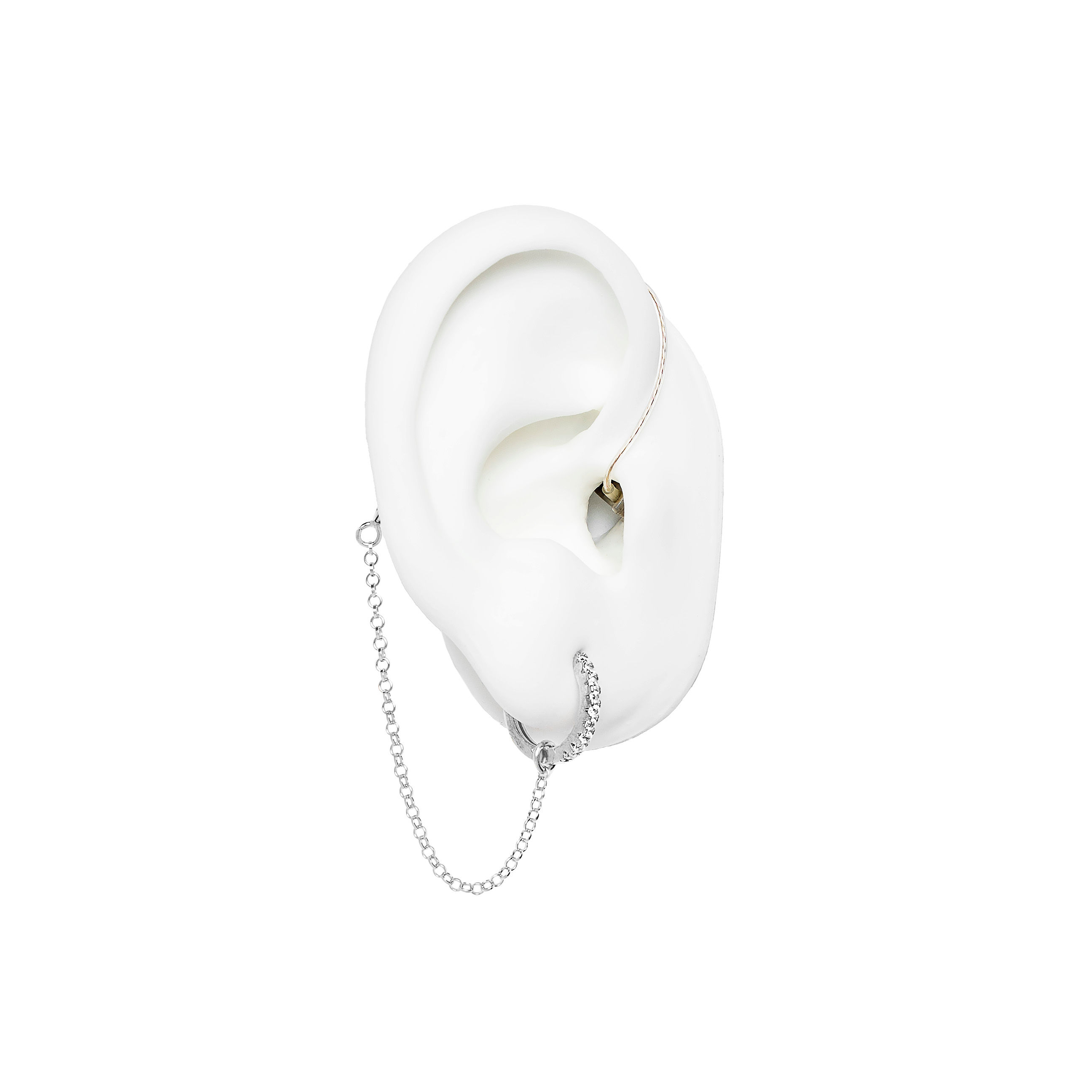 Deaf Metal Mileena Silfur Eyrnalokkur