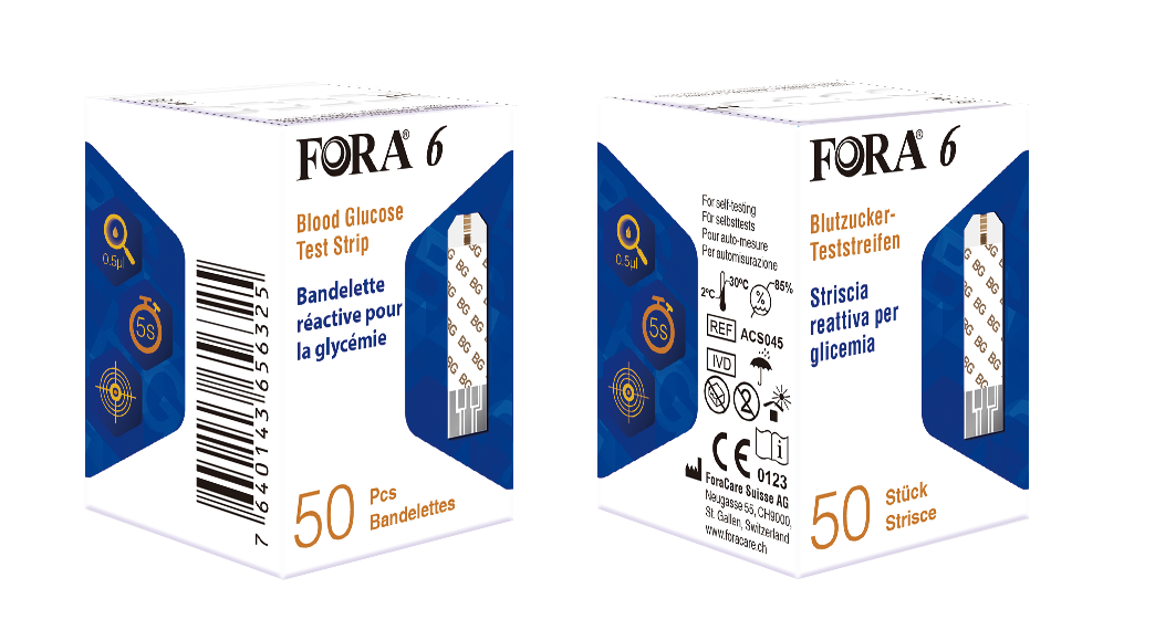 FORA 6 blood glúkósi strimlar, 50 stk.