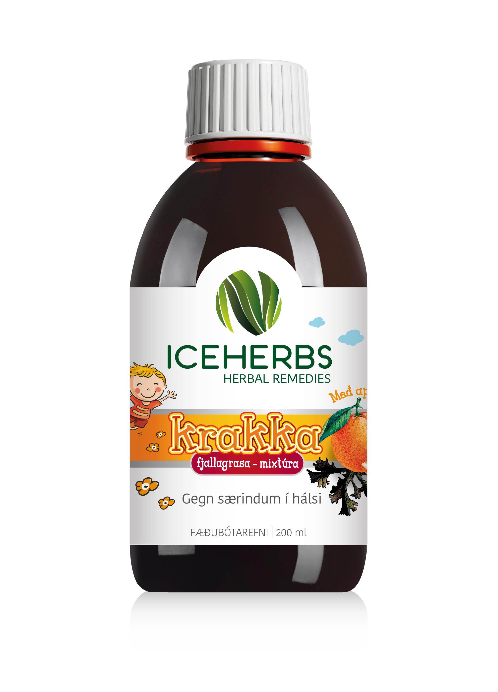 Iceherbs krakkamixtúra appelsínubragð 200 ml.