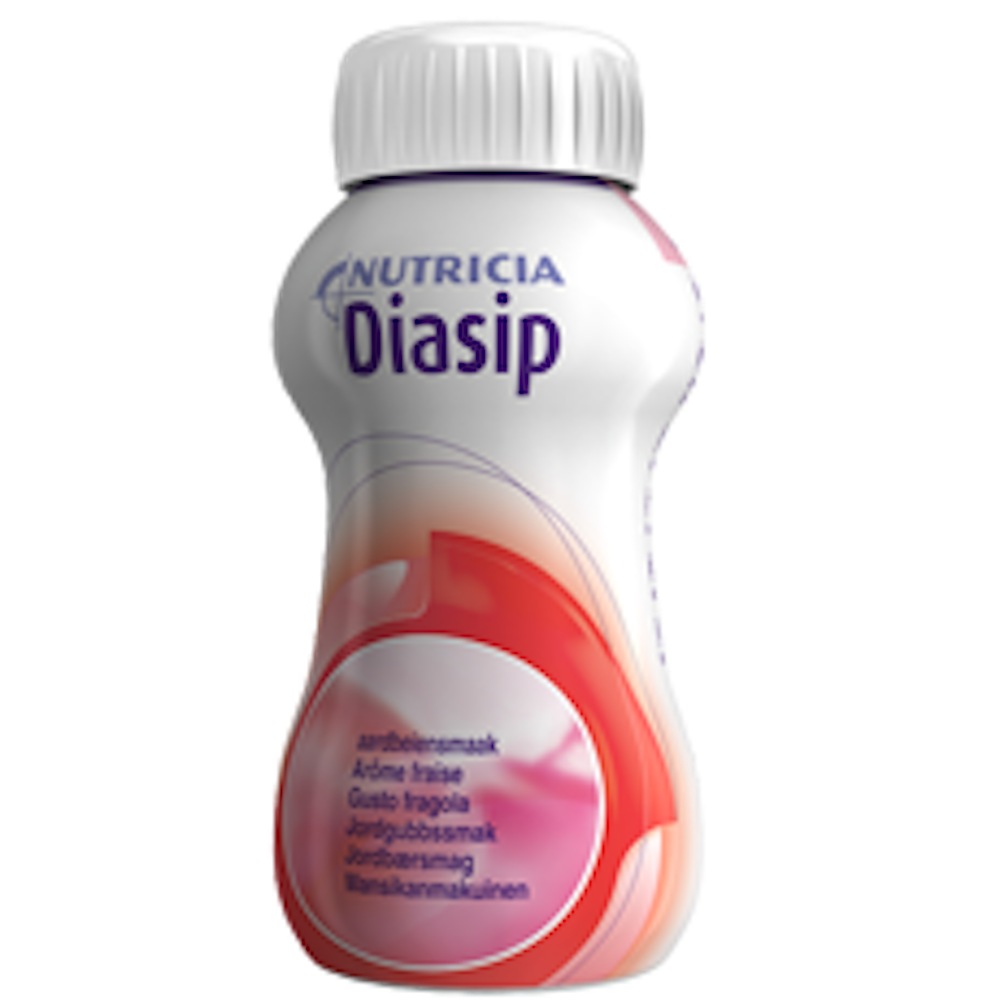 Nutricia Diasip jarðaberjabragð 4 x 200 ml.