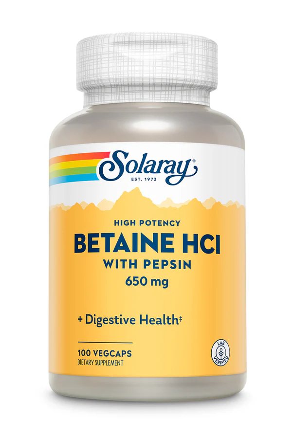 Solaray Betaine HCl 180 vegan hylki