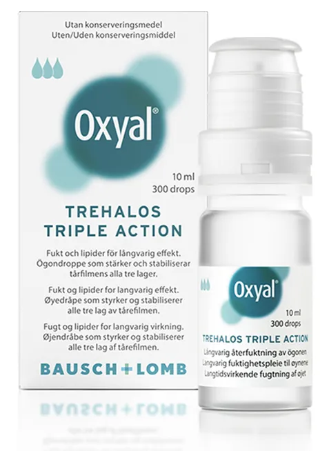 Bausch+Lomb Oxyal Trehalos Triple Action augndropar 10 ml.