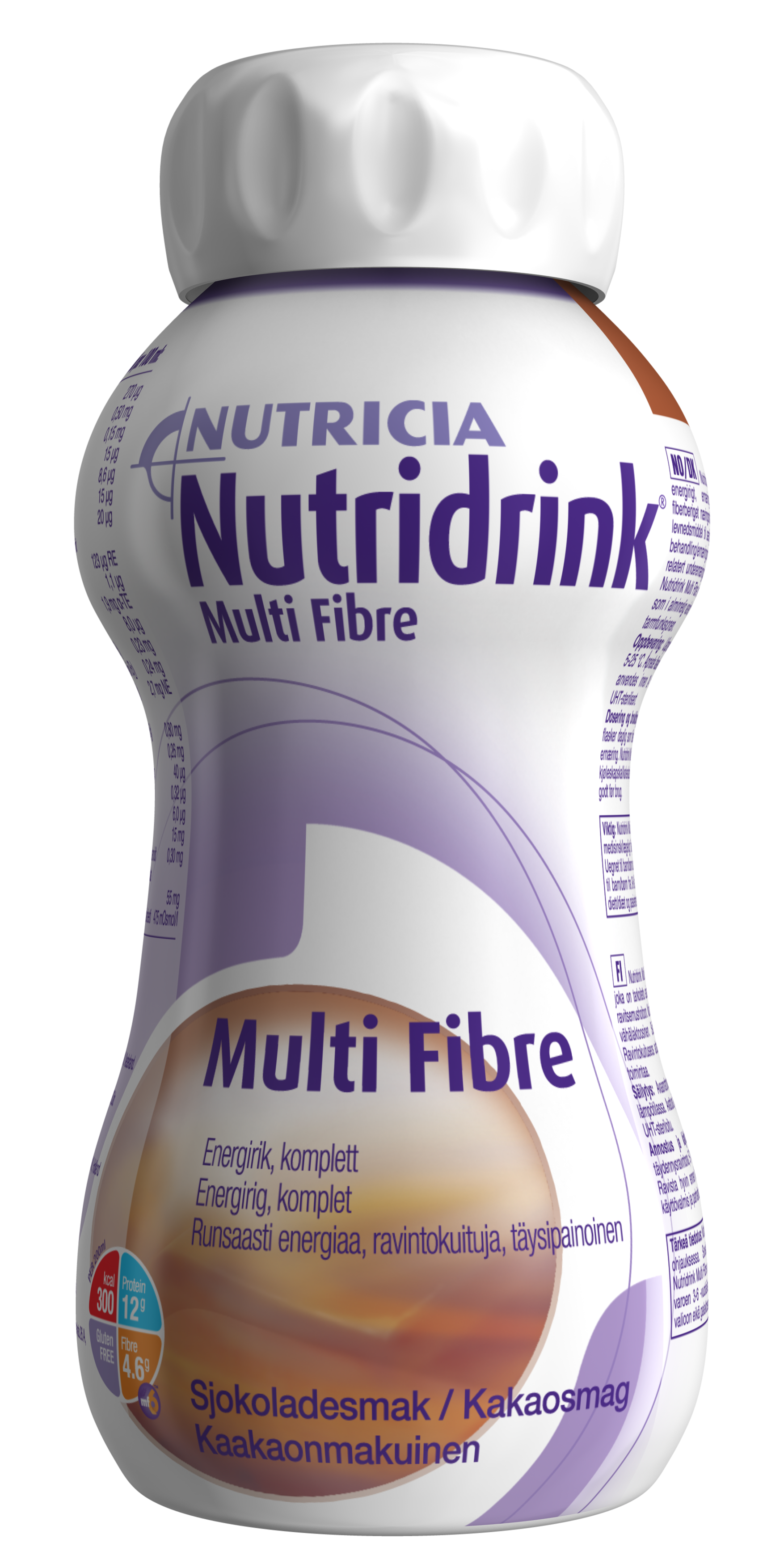 Nutricia Nutridrink með trefjum kakókbragð 4 x 200 ml.