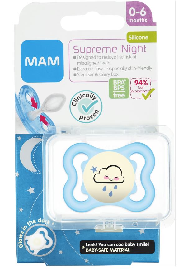 MAM Supreme nætursnuð 0-6 mán #3 litir (1)